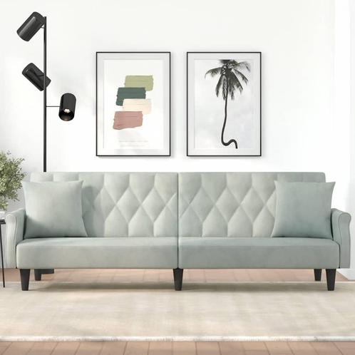 Slaapbank Fluweel Lichtgrijs | Retourdeal | -35%, Huis en Inrichting, Slaapkamer | Slaapbanken, 100 cm, Overige maten, Grijs, Nieuw