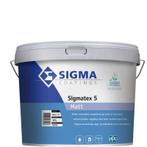 Sigmatex 5 Matt - Wit - 5 liter (Professionele latex), 5 tot 10 liter, Wit, Nieuw, Ophalen of Verzenden