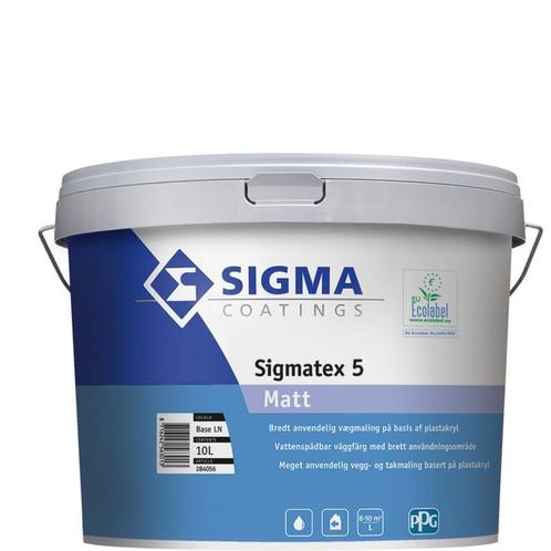 Sigmatex 5 Matt - Wit - 5 liter (Professionele latex), Doe-het-zelf en Verbouw, Verf, Beits en Lak, Verf, Wit, Nieuw, 5 tot 10 liter