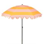 Edelman Jessy stokparasol streep geel - Ø197 x 238 cm, Verzenden, Nieuw