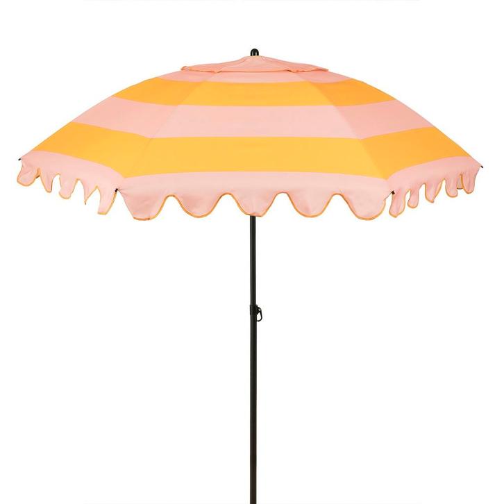 Edelman Jessy stokparasol streep geel - Ø197 x 238 cm, Tuin en Terras, Partytenten, Verzenden