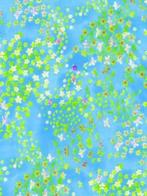 Decopatch papier lichtblauw met fijne kleine bloemetjes, Nieuw, Verzenden