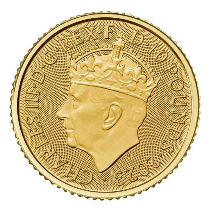 Gouden Britannia 1/10 oz 2023 (King Charles Coronation), Postzegels en Munten, Munten | Europa | Niet-Euromunten, Losse munt, Goud