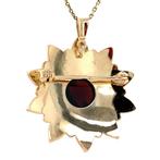 Gouden entourage hanger met granaat 14 krt, Sieraden, Tassen en Uiterlijk, Kettinghangers, Ophalen of Verzenden, Nieuw