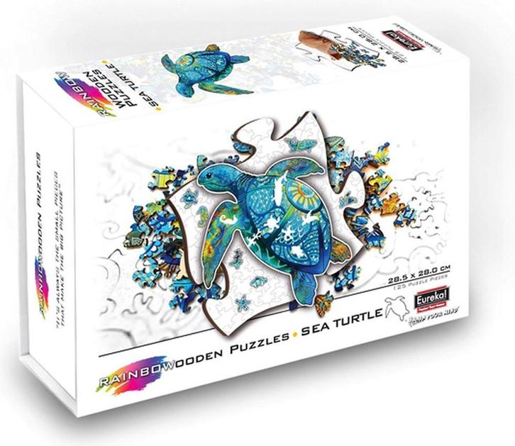 Rainbow Houten Puzzel - Zeeschildpad (125 stukjes) | Eureka, Kinderen en Baby's, Speelgoed | Houten speelgoed, Nieuw, Verzenden