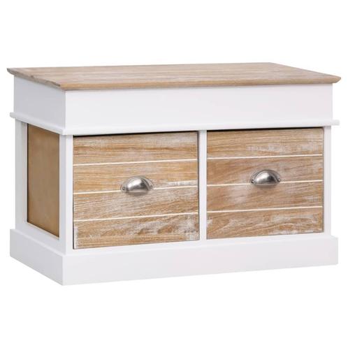 vidaXL Halbank 70x35x45 cm paulowniahout, Huis en Inrichting, Banken | Voetenbanken en Poefen, Nieuw, Verzenden