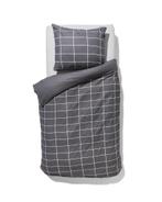 HEMA Dekbedovertrek polykatoen 140x200 ruit grijs, Huis en Inrichting, Verzenden, Nieuw