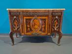 Commode - Brons, Hout, Marmer, Sevres-plaquettes