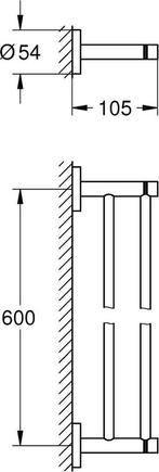 GROHE Essentials Dubbele Handdoekhouder - 60 cm - Metaal -, Verzenden, Zo goed als nieuw