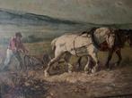 Henry Schouten (1857/64-1927) - Ploegende boer met paarden