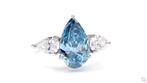 Ring Platina - 3.99ct. tw. Blauw Diamant (Fancy gekleurde,, Sieraden, Tassen en Uiterlijk, Ringen, Nieuw