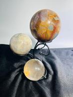 ***NO RESERVE*** Set van 3 Bollen - Indiase Agaat -, Verzamelen, Mineralen en Fossielen