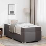 vidaXL Bedframe met matras Grijs 80 x 200 cm Stof, Huis en Inrichting, Slaapkamer | Bedden, Verzenden, Nieuw, Grijs, Stof