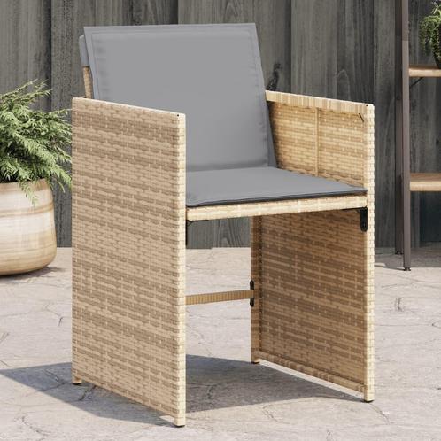 vidaXL Tuinstoelen 4 st met kussens poly rattan gemengd, Tuin en Terras, Tuinstoelen, Nieuw, Rotan, Verzenden