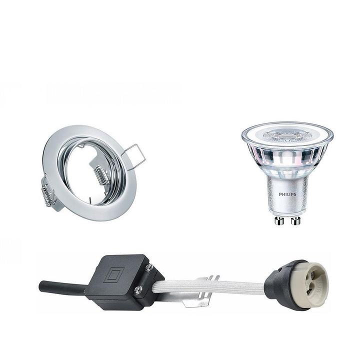 GU10 Inbouwspot Set - Mat Wit - Rond - Verdiept - Aigi -, Huis en Inrichting, Lampen | Spots, Plafondspot of Wandspot, Nieuw, Led