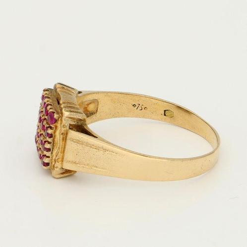 Ring - 18 karaat Geel goud - 0.32ct. tw. Robijn, Sieraden, Tassen en Uiterlijk, Ringen