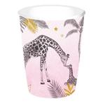 Geboorte Bekers Roze Safari 250ml 8st, Verzenden, Nieuw