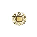 Gouden broche/hanger met citrien (Hanger of bedel), Sieraden, Tassen en Uiterlijk, Bedels, Ophalen of Verzenden, Gebruikt, Goud