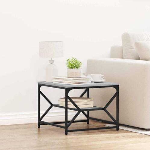 vidaXL Salontafel met Plank - Grijs Sonoma - 51x50x40 cm -, Huis en Inrichting, Tafels | Salontafels, 50 tot 100 cm, Nieuw, Overige houtsoorten