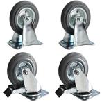 Benson Set van 4 transportwielen - 100 mm - zwenkwiel met..., Doe-het-zelf en Verbouw, Zwenkwielen, Ophalen of Verzenden, Nieuw