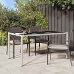 vidaXL Tuin Eettafel Wit 150 x 90 x 75 cm Poly riet, Verzenden, Nieuw