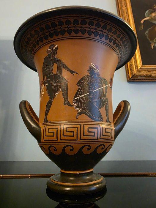 Aardewerk Vaas - 21 cm - Replica Griekse krater (Zonder, Antiek en Kunst, Antiek | Overige Antiek