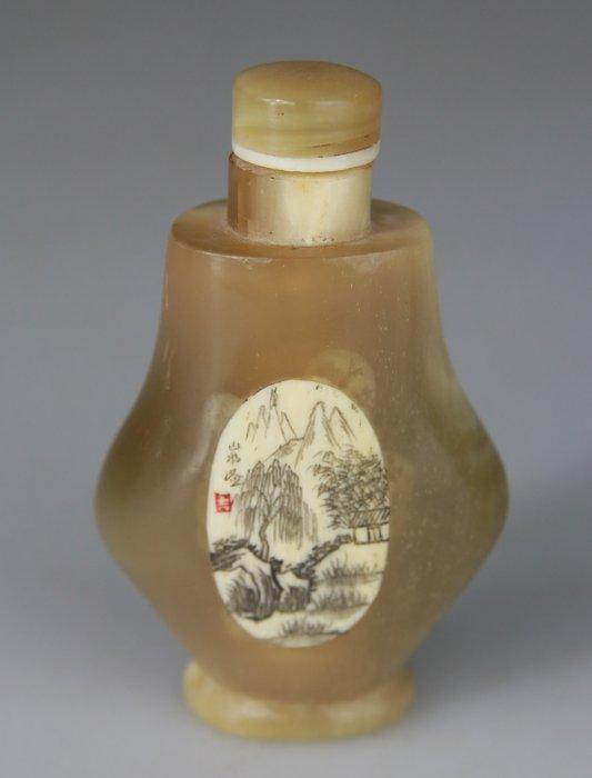 Tabatière en Corne et Os - Marque Poeme - Corne dop - China, Antiek en Kunst, Antiek | Overige Antiek