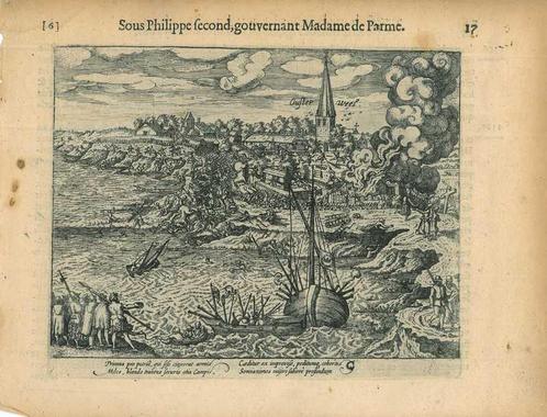 Historische prent van Antwerp en Oosterweel, Antiek en Kunst, Kunst | Etsen en Gravures