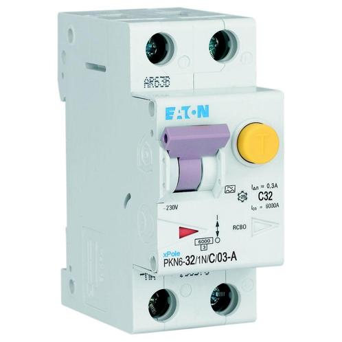 Eaton aardlekautomaat / 32A, 300mA, C-kar, 1P+N /, Doe-het-zelf en Verbouw, Elektra en Kabels, Nieuw, Ophalen of Verzenden