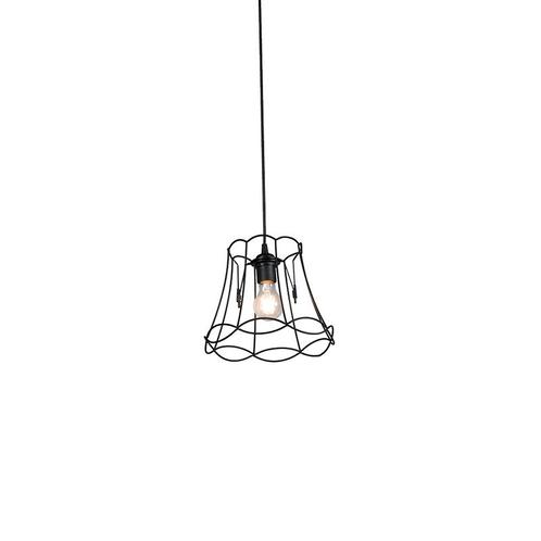 Retro hanglamp zwart 20 cm - Granny Frame, Huis en Inrichting, Lampen | Hanglampen, Nieuw, Overige materialen, 75 cm of meer
