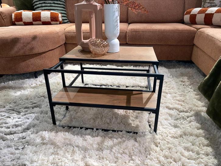 City Bijzettafel Railway Brown - Henders & Hazel, Huis en Inrichting, Tafels | Bijzettafels, Nieuw, Ophalen of Verzenden