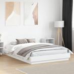 vidaXL Bedframe met LED-verlichting wit 150x200 cm, Huis en Inrichting, Slaapkamer | Bedden, Verzenden, Wit, Overige maten, 200 cm