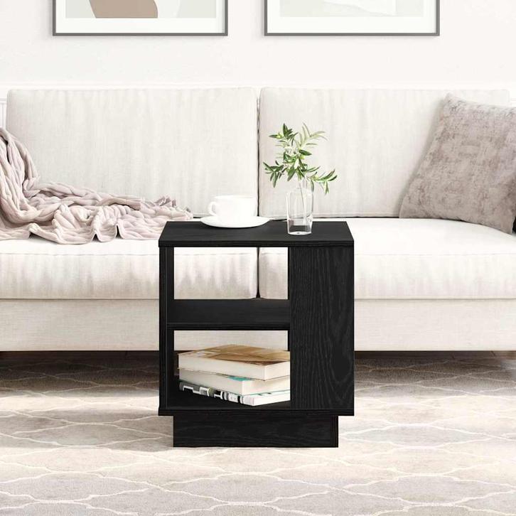 vidaXL Salontafel Zwart eiken 40 x 40 x 43 cm Bewerkt hout, Huis en Inrichting, Tafels | Salontafels, Nieuw, Minder dan 50 cm