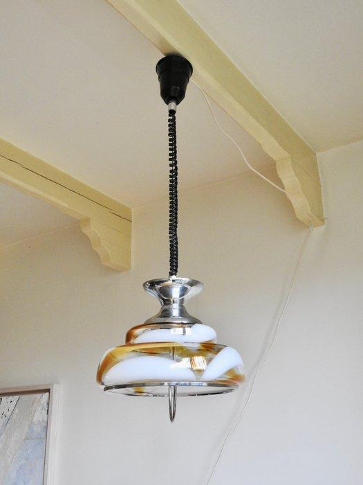 Plafondlamp - Glas, verchroomd staal - space age -, Antiek en Kunst, Curiosa en Brocante