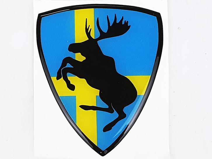 Sticker steigerende Eland Zweedse vlag, Auto-onderdelen, Interieur en Bekleding, Ophalen of Verzenden