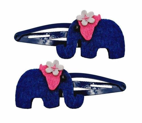 Haarspeld Klikklak Olifant Vilt Blauw, Sieraden, Tassen en Uiterlijk, Uiterlijk | Haarverzorging