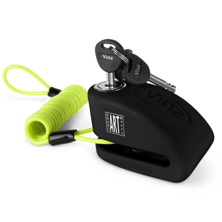 VINZ Pico Alarm Schijfremslot ART4 - Zwart, Motoren, Accessoires | Sloten, Verzenden