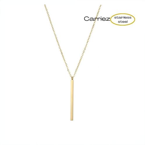 Staaf ketting goud of zilver - stainless steel, Sieraden, Tassen en Uiterlijk, Kettingen, Nieuw, Verzenden