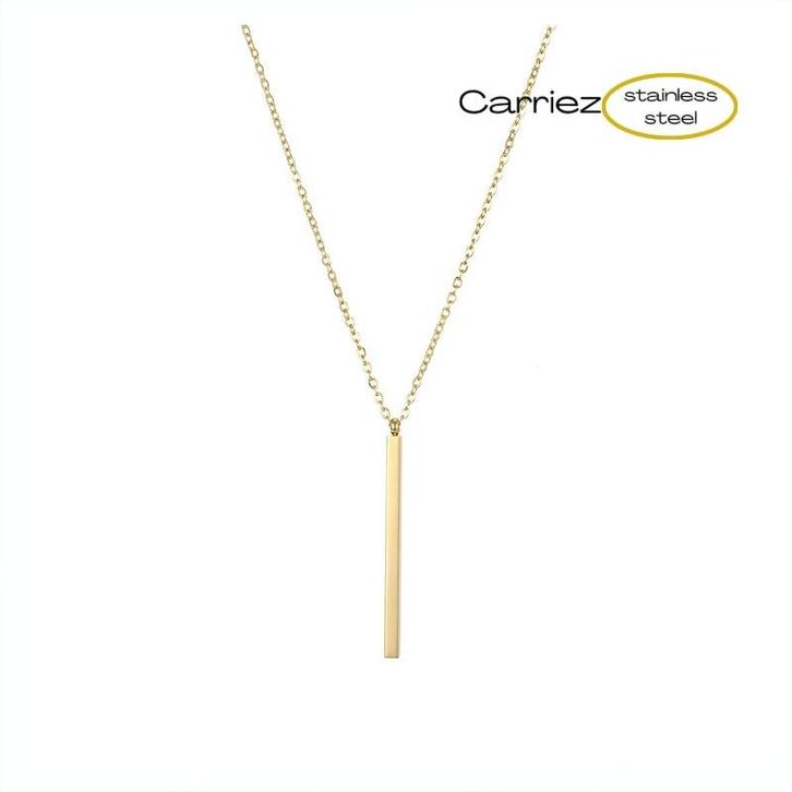 Staaf ketting goud of zilver - stainless steel, Sieraden, Tassen en Uiterlijk, Kettingen, Nieuw, Verzenden