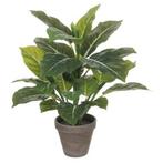 Groene Philodendron kunstplant 49 cm in grijze pot - Overi..