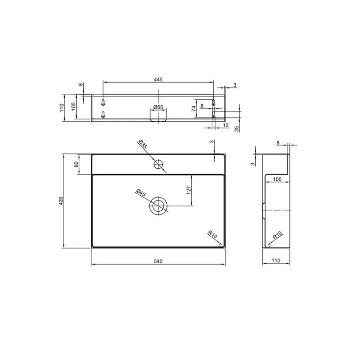Waskom AquaSplash Maido 1 Kraangat 54x42 cm Mat Goud, Doe-het-zelf en Verbouw, Sanitair, Ophalen of Verzenden