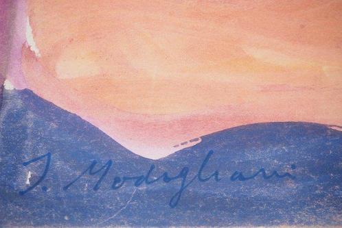 Jeanne Modigliani (1918-1984) - Paysage abstrait en rose et, Antiek en Kunst, Antiek | Overige Antiek