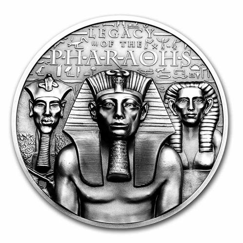 Legacy of the Pharaos 3 oz 2022 Antique finish Ultra High, Postzegels en Munten, Munten | Azië, Zuidoost-Azië, Losse munt, Zilver