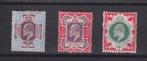Groot-Brittannië 1902 - 3 MH-waarden Re Edward VII (9d.,, Postzegels en Munten, Gestempeld