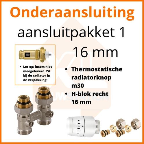 Eco 8 Thermostatisch aansluitpakket 1 t.b.v. 16 mm buis, Doe-het-zelf en Verbouw, Verwarming en Radiatoren, Radiator, Nieuw, Hoog rendement (Hr)