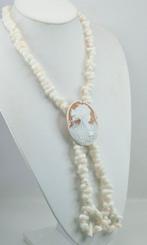 Koraal - Zilver - Halsketting - Wit koraal en schelp