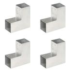 vidaXL Paalverbindingen 4 st L-vorm 81x81 mm gegalvaniseerd, Verzenden, Nieuw