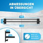 2dekans | LOBUX® - Handdoekstang zonder boren zwart - 80cm,, Huis en Inrichting, Woonaccessoires | Spiegels, Ophalen of Verzenden