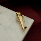 Vintage gouden broche van een breinaalddop (vintage broche), Sieraden, Tassen en Uiterlijk, Broches, Ophalen of Verzenden, Gebruikt