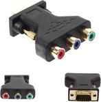 Vergulde VGA naar 3 RCA (rood groen blauw) RGB Video Audio, Nieuw